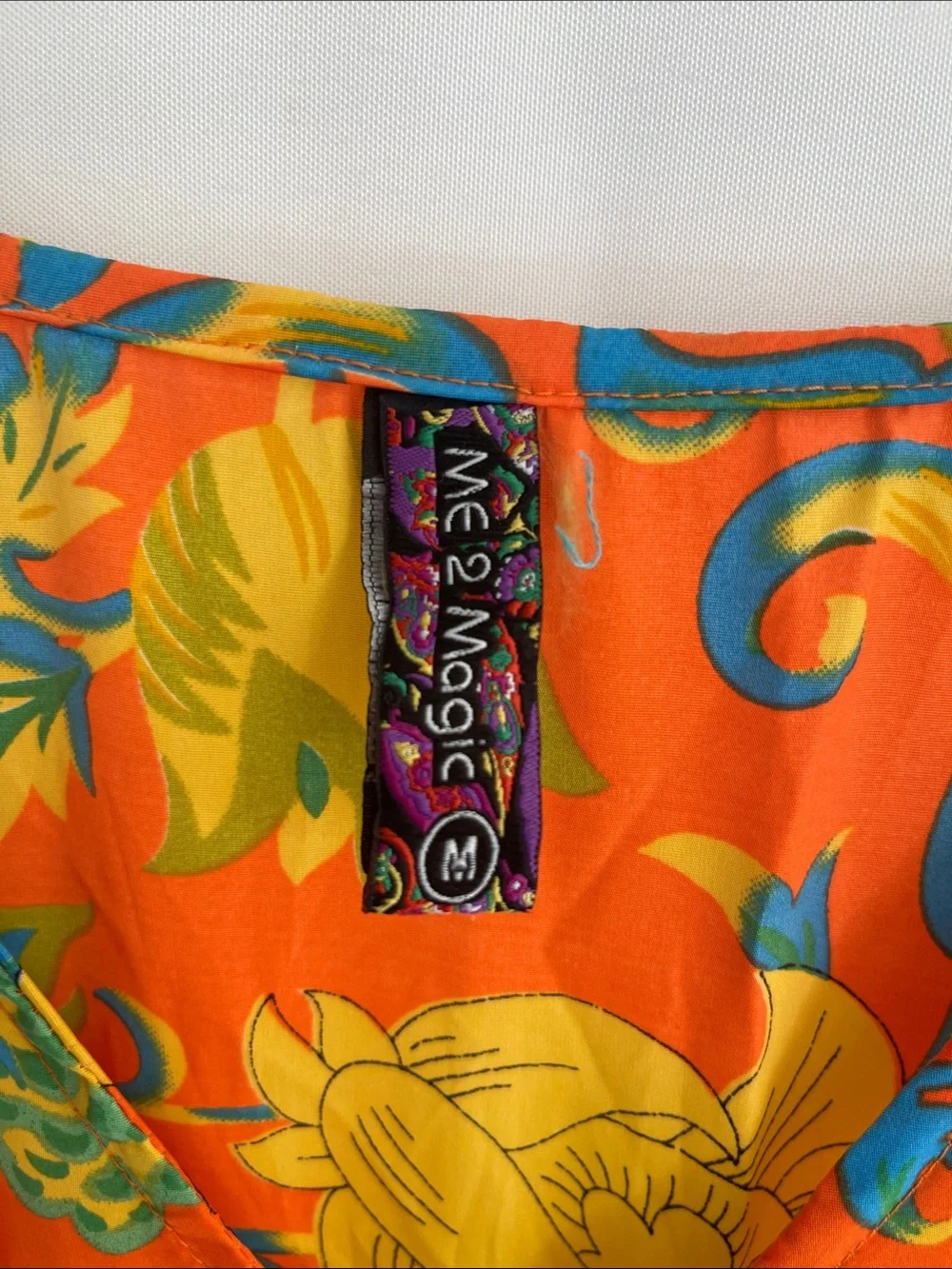 Me 2 Magic Anthropology Vibrant Orange Floral Tiered Maxi Dress - Size M